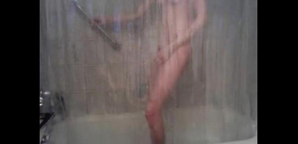  hairy college girl touches herself in the shower- allxxxcam.com
